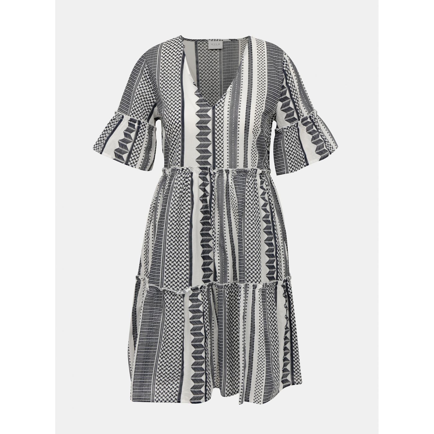 Grey patterned loose dress VILA Hanna