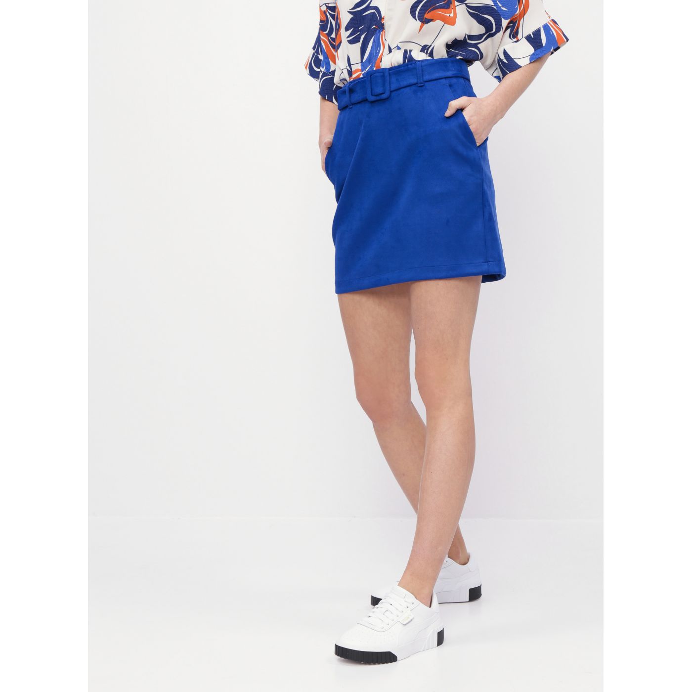 Blue skirt in suede VERO MODA Chili