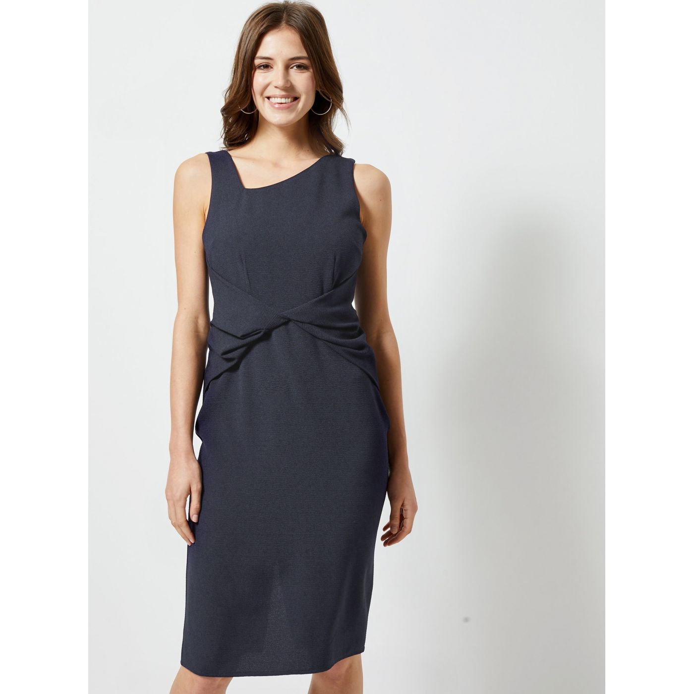 Dark blue sleeve dress with Dorothy Perkins draping