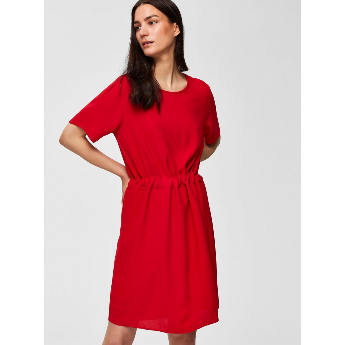 Red Dress Selected Femme Tanna