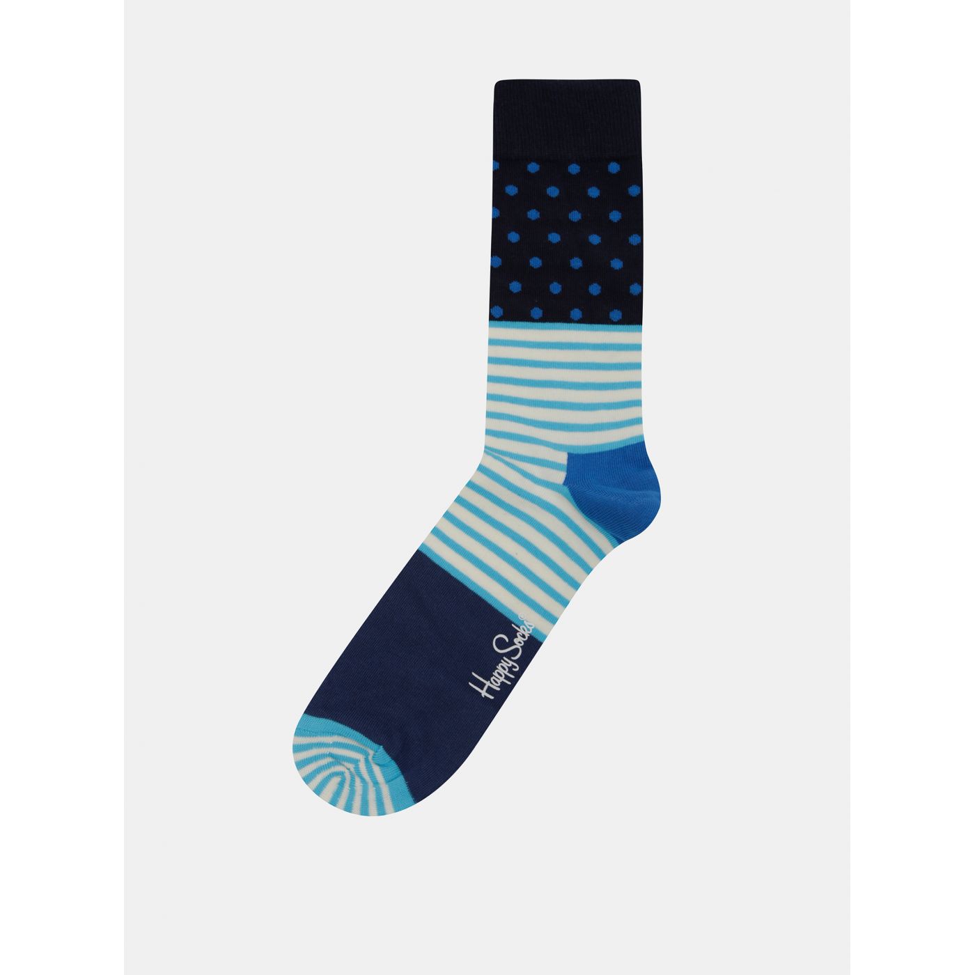 Turquoise-Blue Patterned Socks Happy Socks Stripe Dot