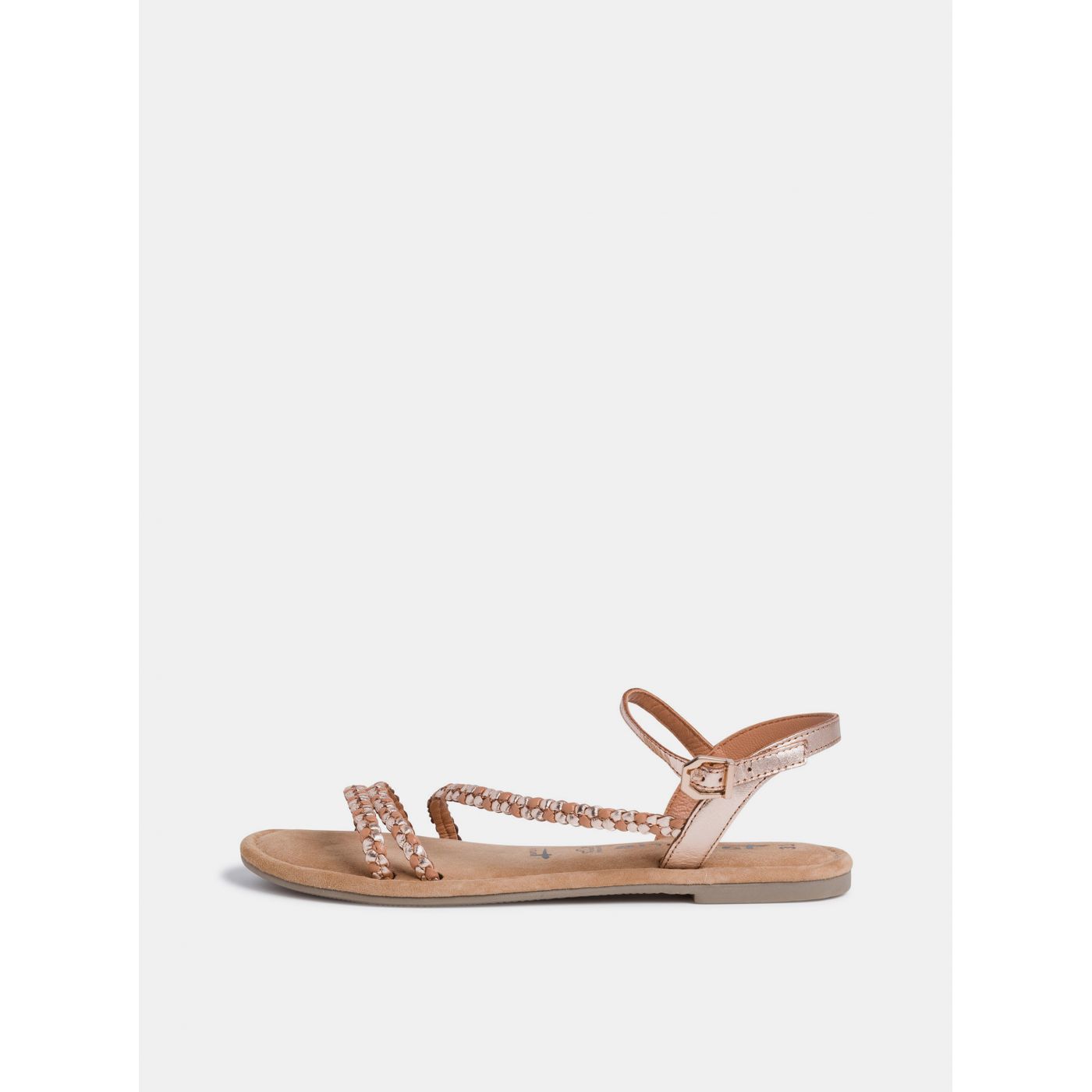 Leather sandals in pink-gold Tamaris