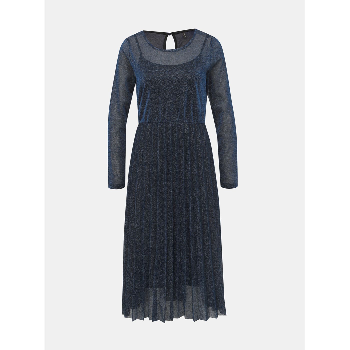 Blue glittery dress with pleated skirt ONLY Daniella