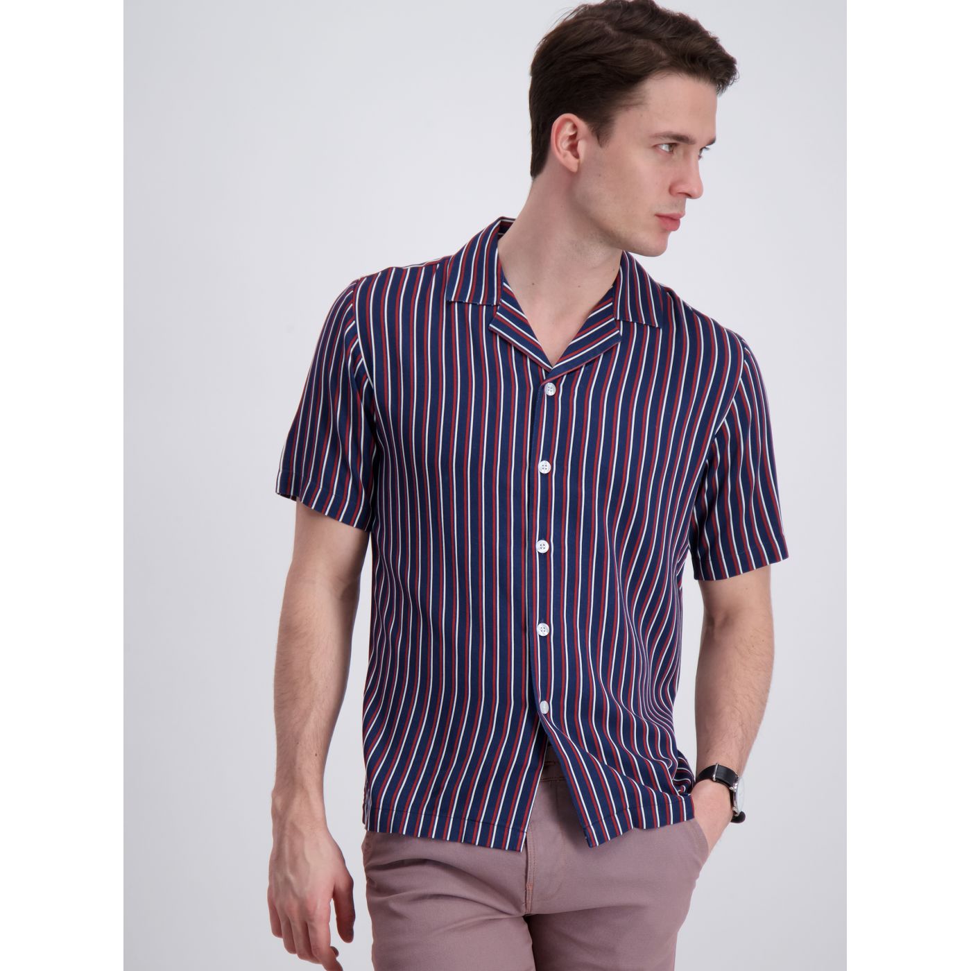 Lindbergh Dark Blue Striped Shirt