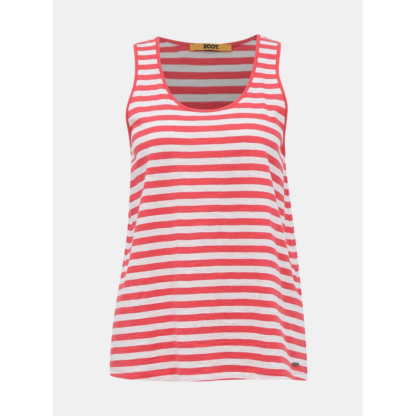 White-red women's striped basic tank top ZOOT Baseline Josefina