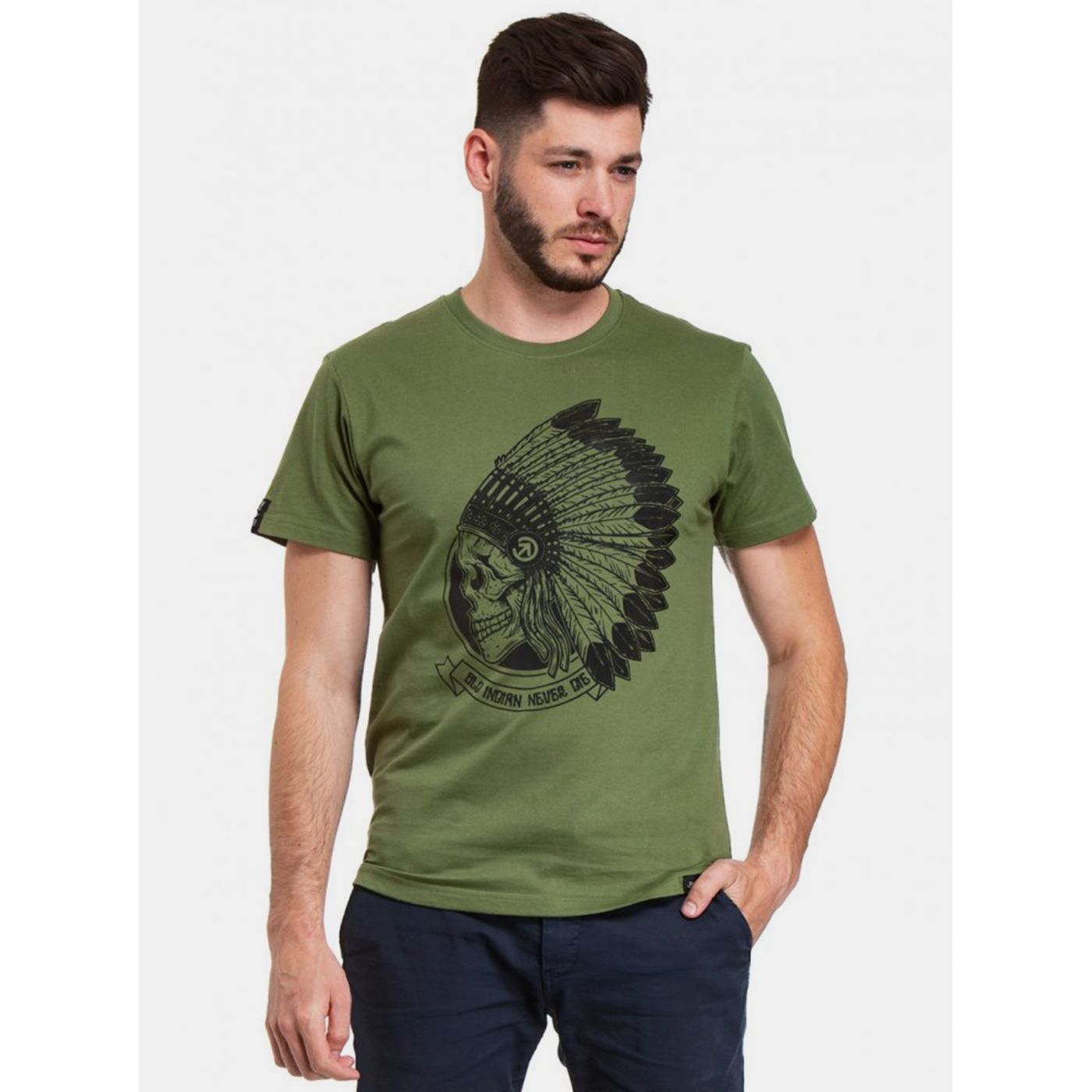 Green Men's T-Shirt printed meatfly chief