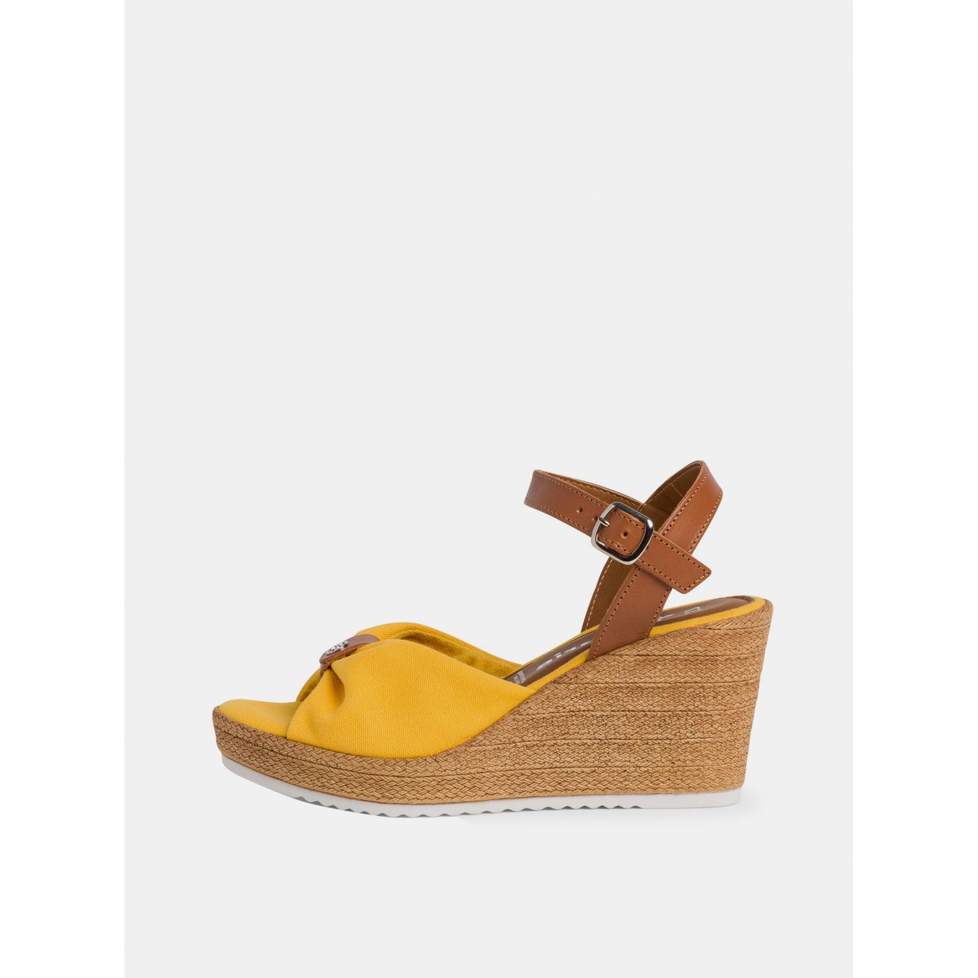 Yellow sandals on the wedge Tamaris