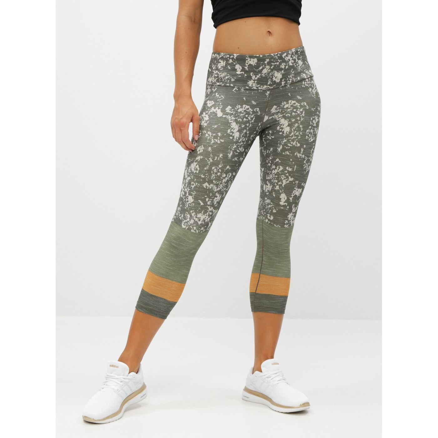 Khaki patterned 3/4 leggings prAna Pillar