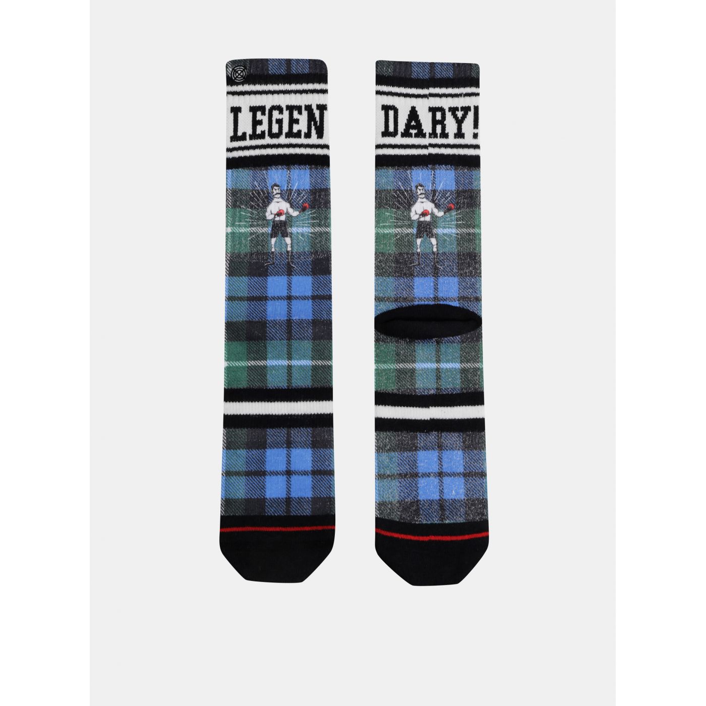 Green-blue men's plaid socks XPOOOS