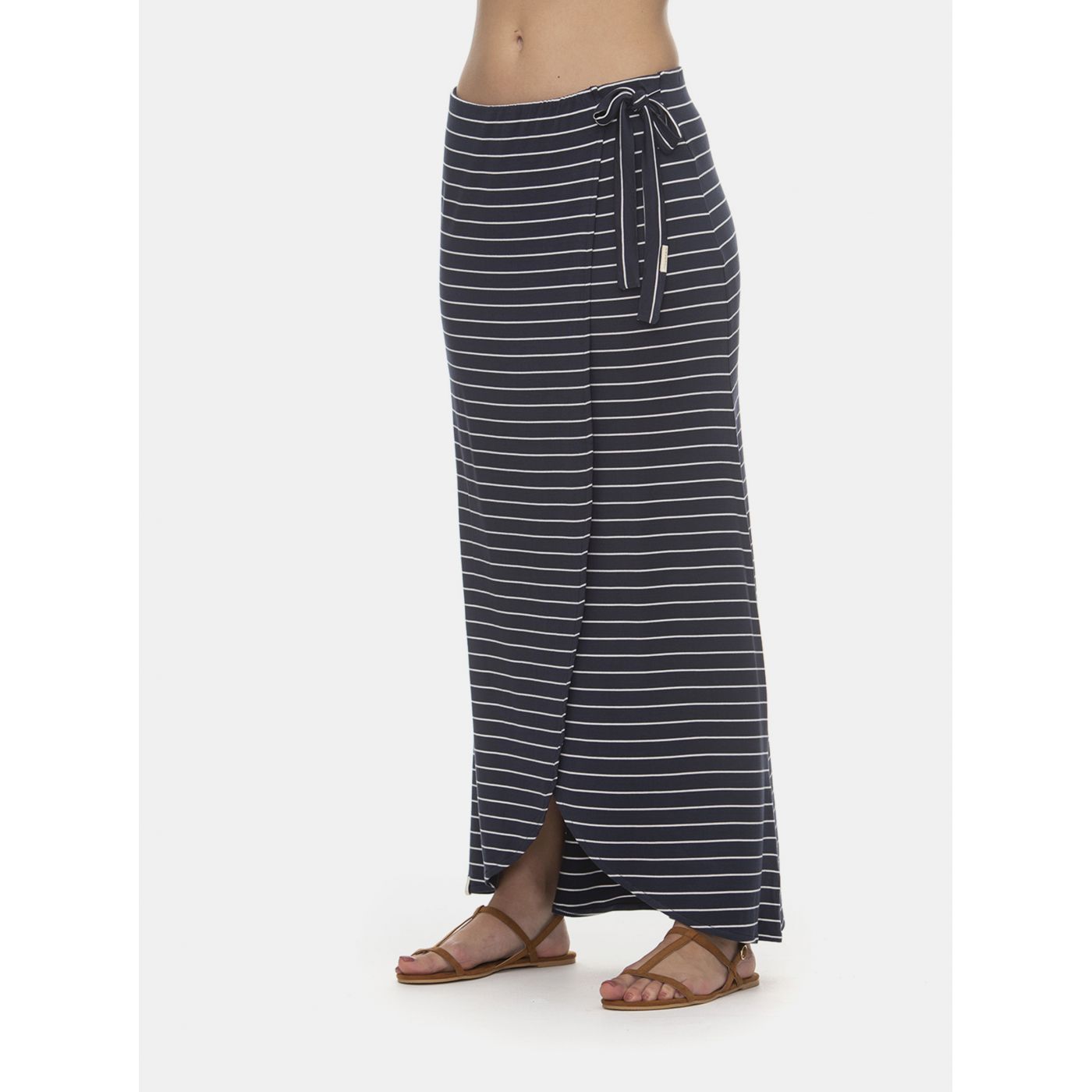 Dark blue striped maxi skirt Ragwear Adelka