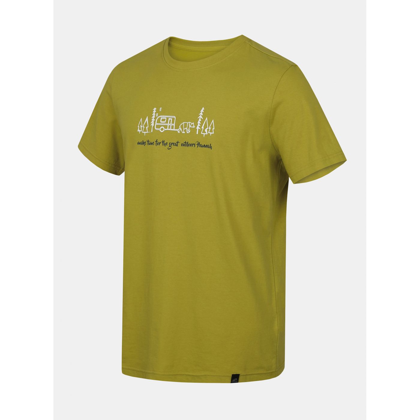 Green Men's T-Shirt with Hannah Matar Print