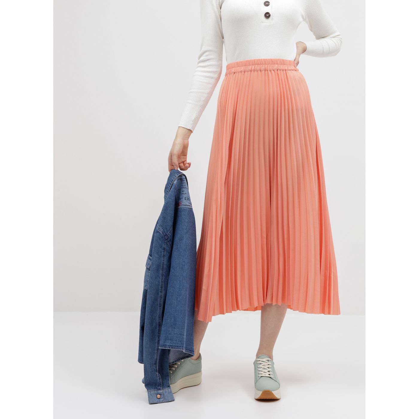 Coral Pleated Maxi Skirt Selected Femme Alexis