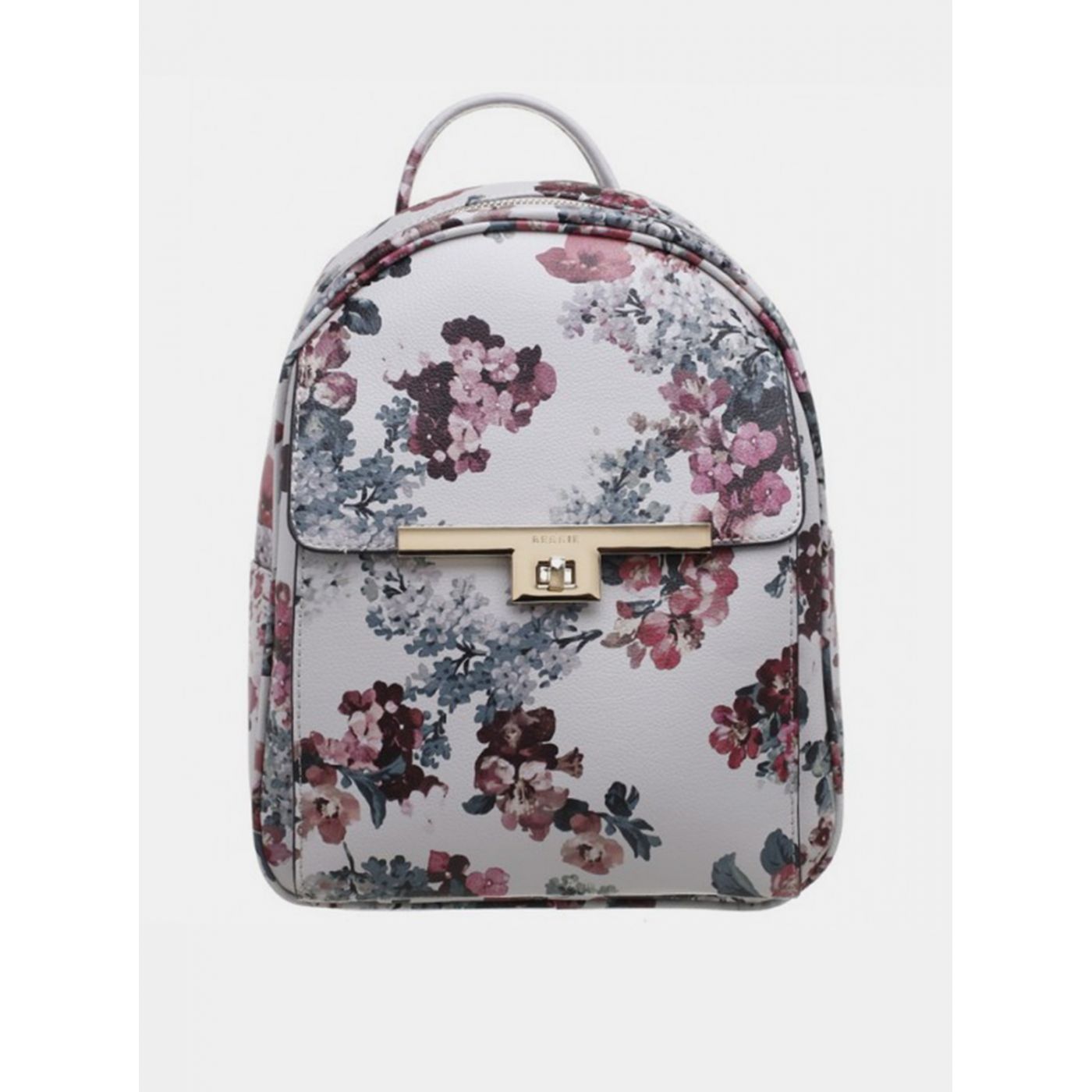 Burgundy-white floral backpack Bessie London