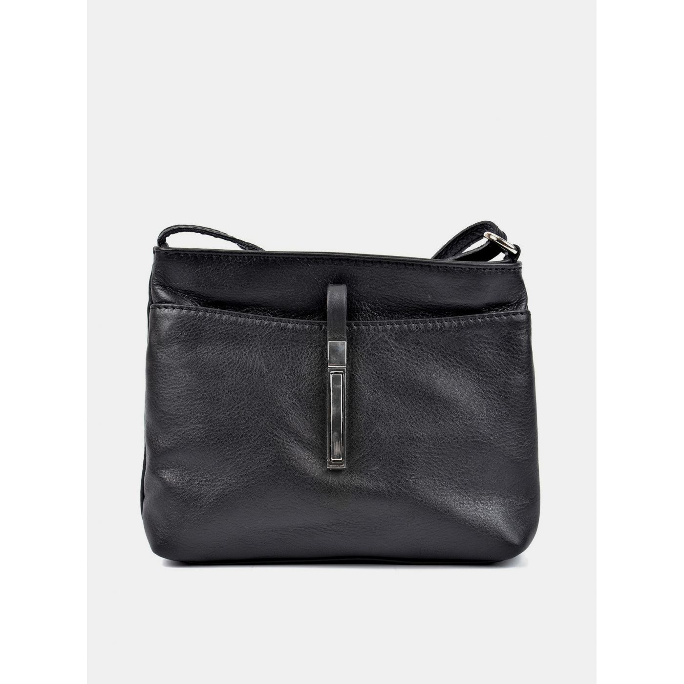 Black leather crossbody handbag roberta m