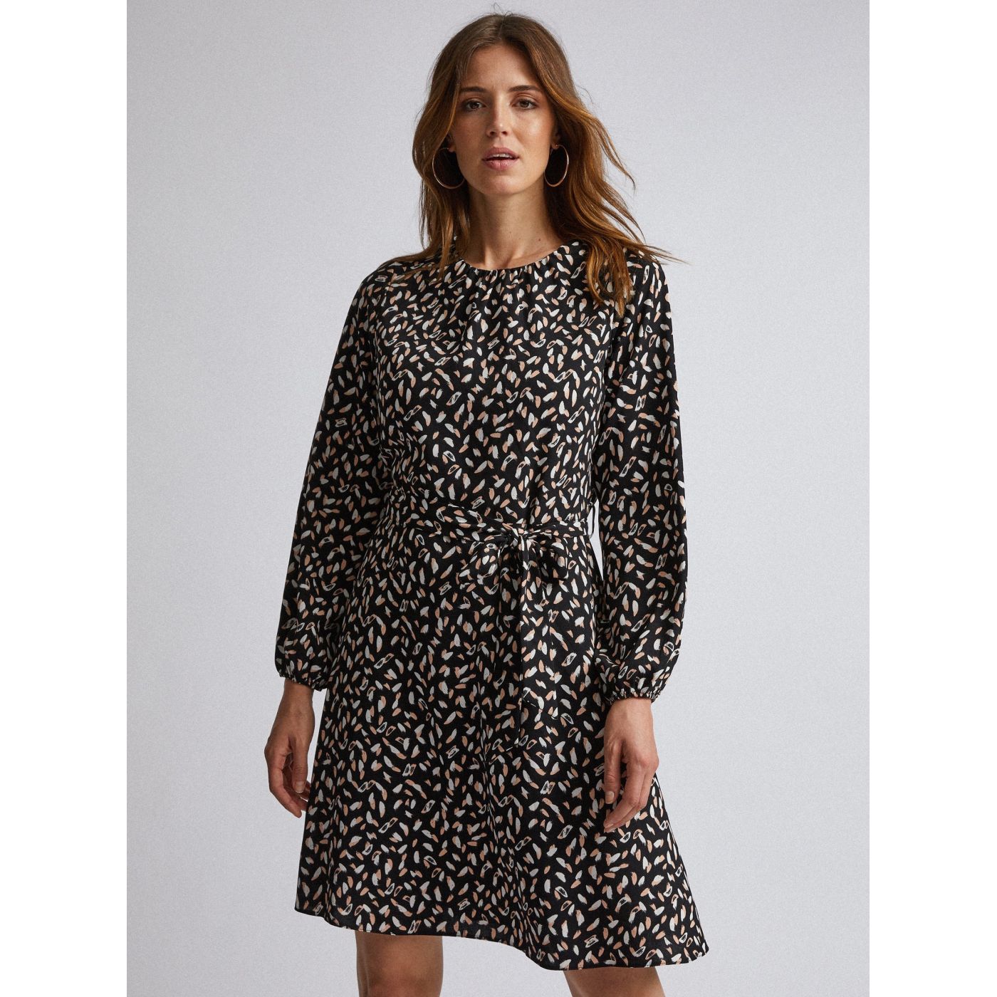Black Patterned Dress by Dorothy Perkins