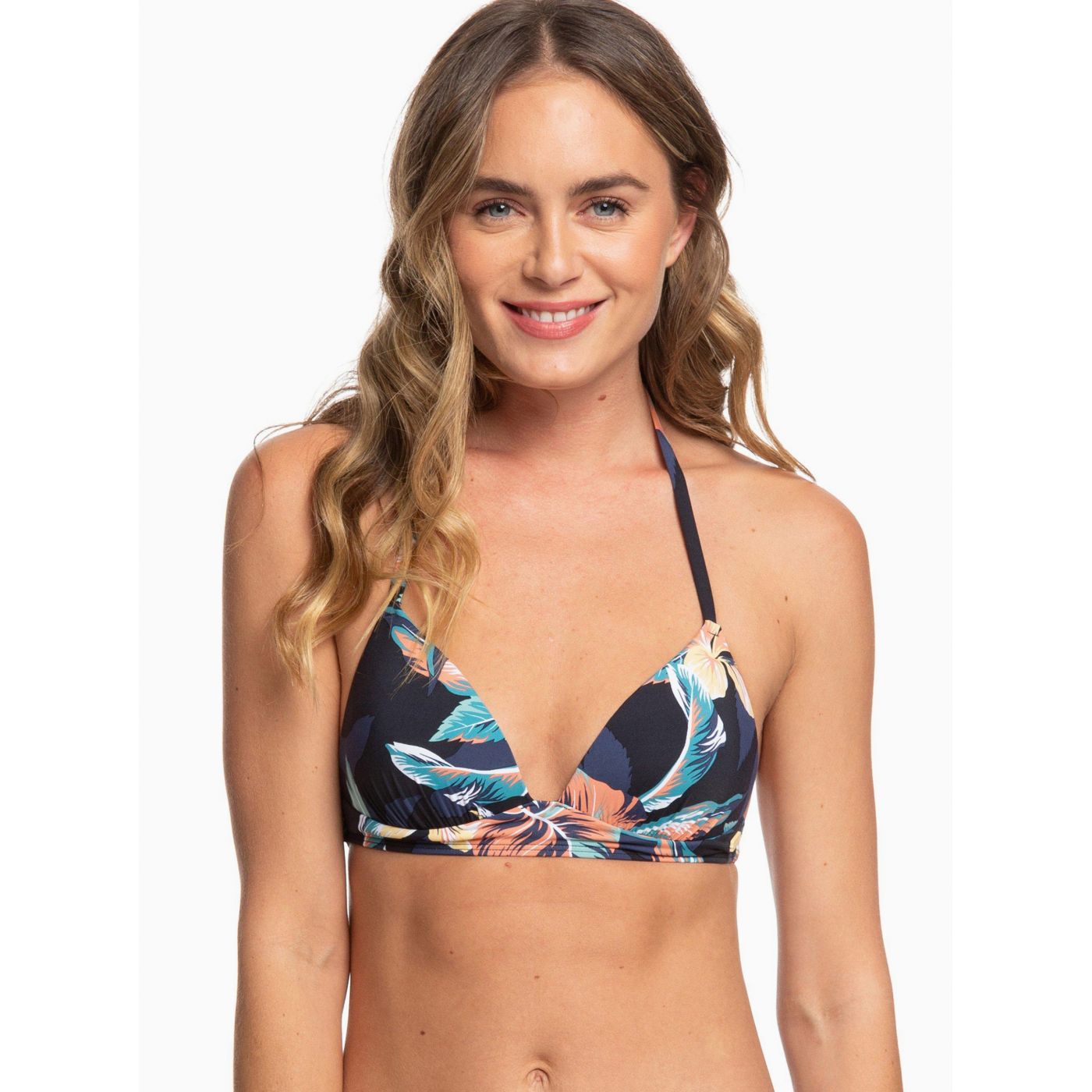 Roxy Swimsuit Dark Blue Patterned Top