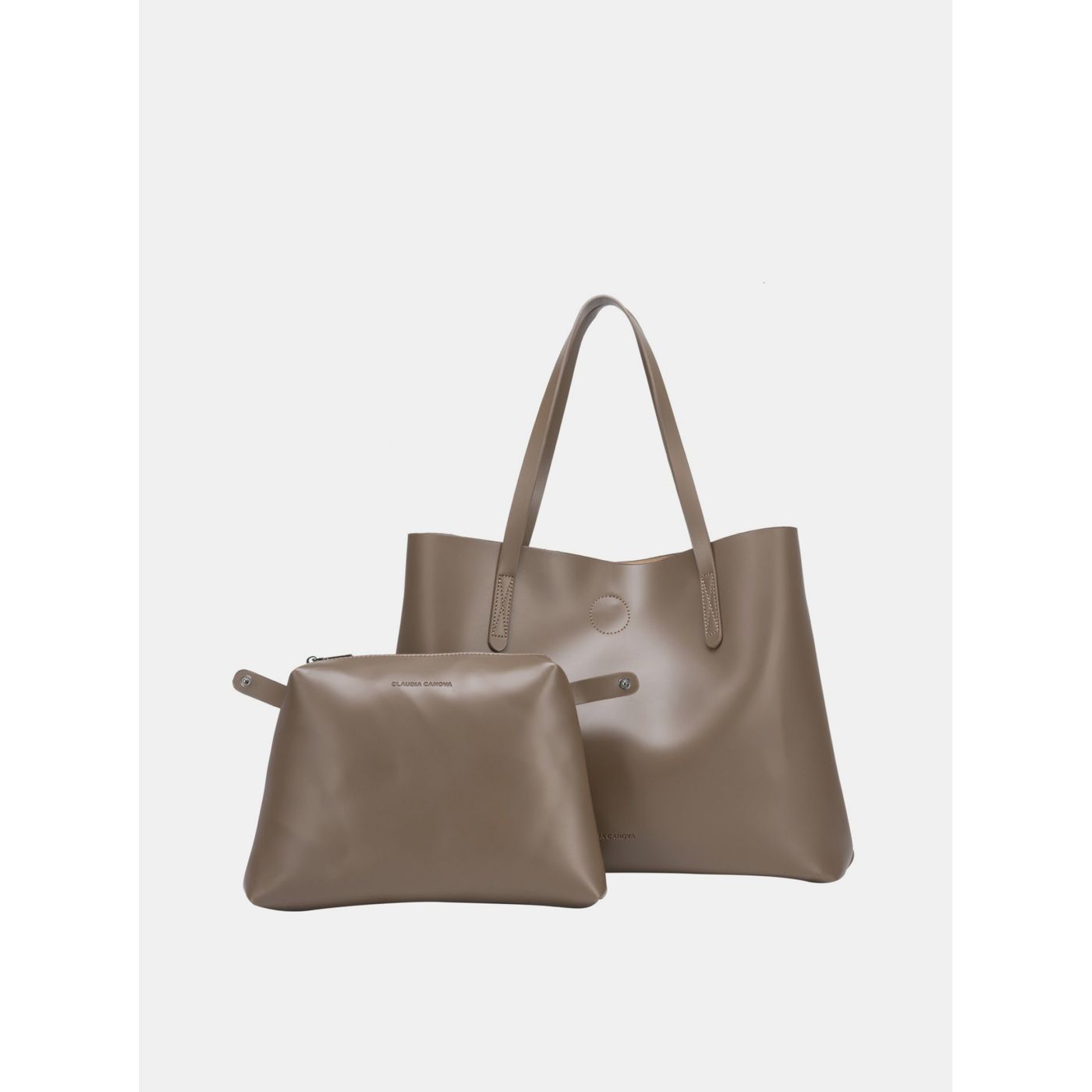 Brown shopper with removable Claudia Canova case