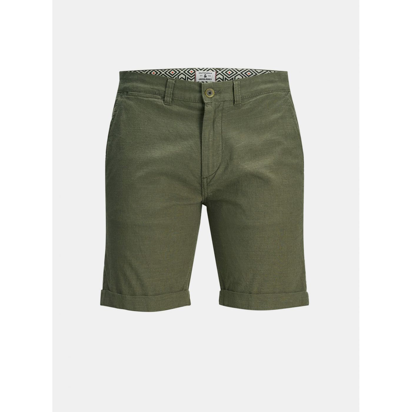 Khaki chino shorts with flax flax flax Jack & Jones
