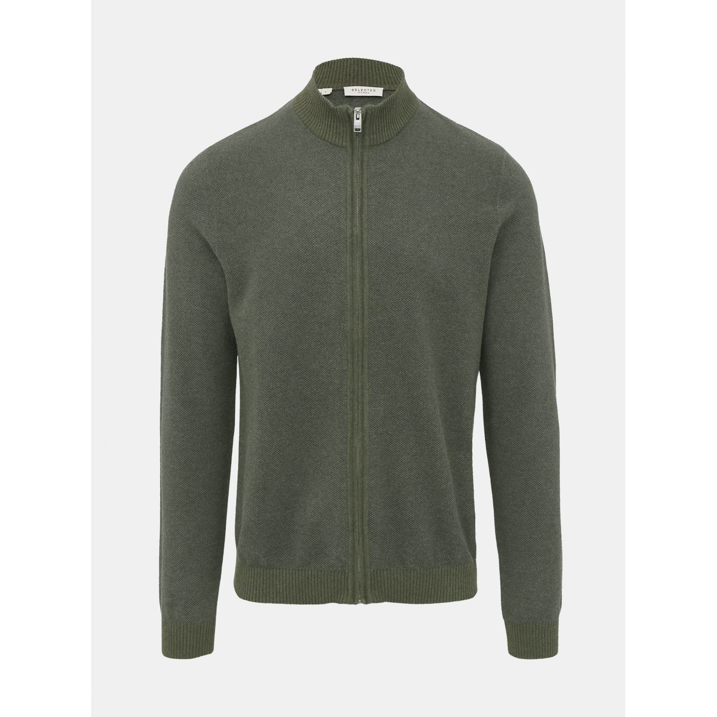 Khaki Zip Sweater Selected By Homme Fernando