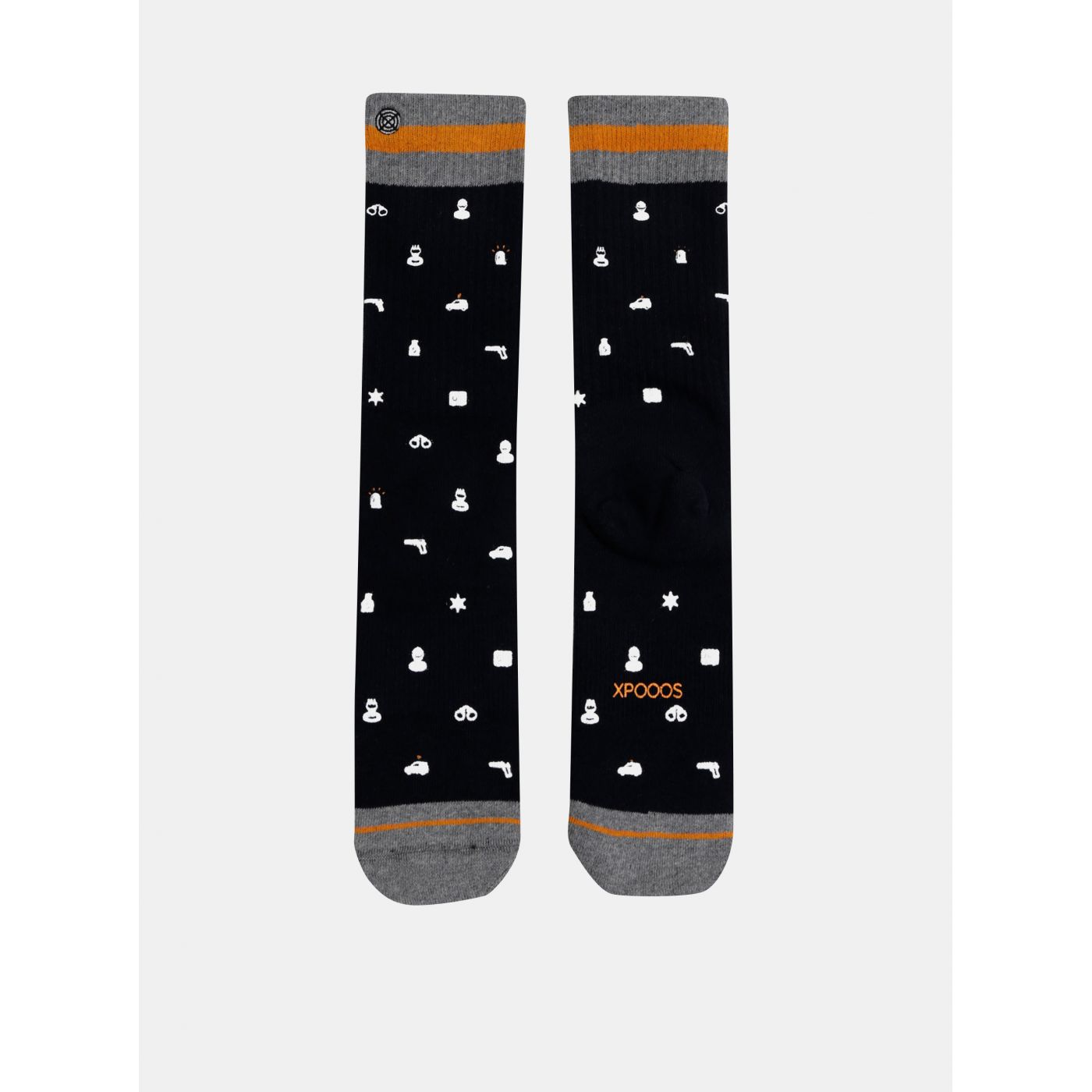 Men's Dark Blue Patterned Socks XPOOOS