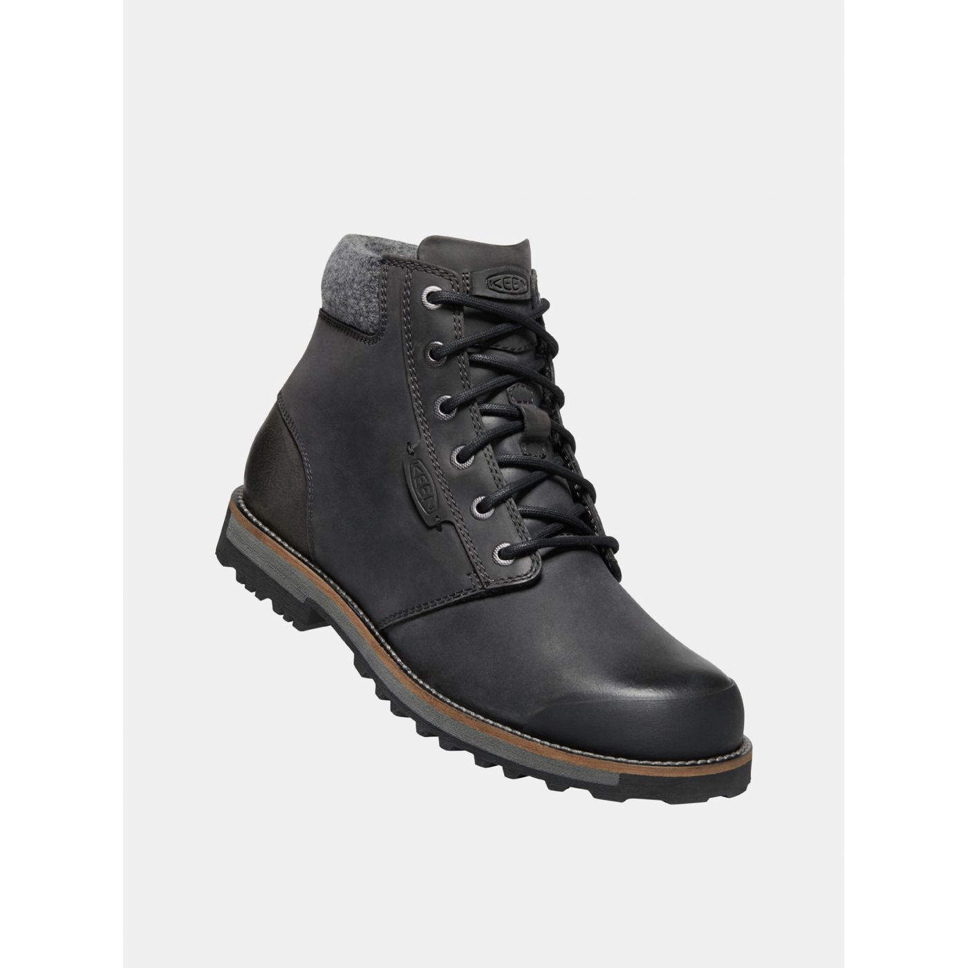 Black Men's Leather Winter Shoes Keen