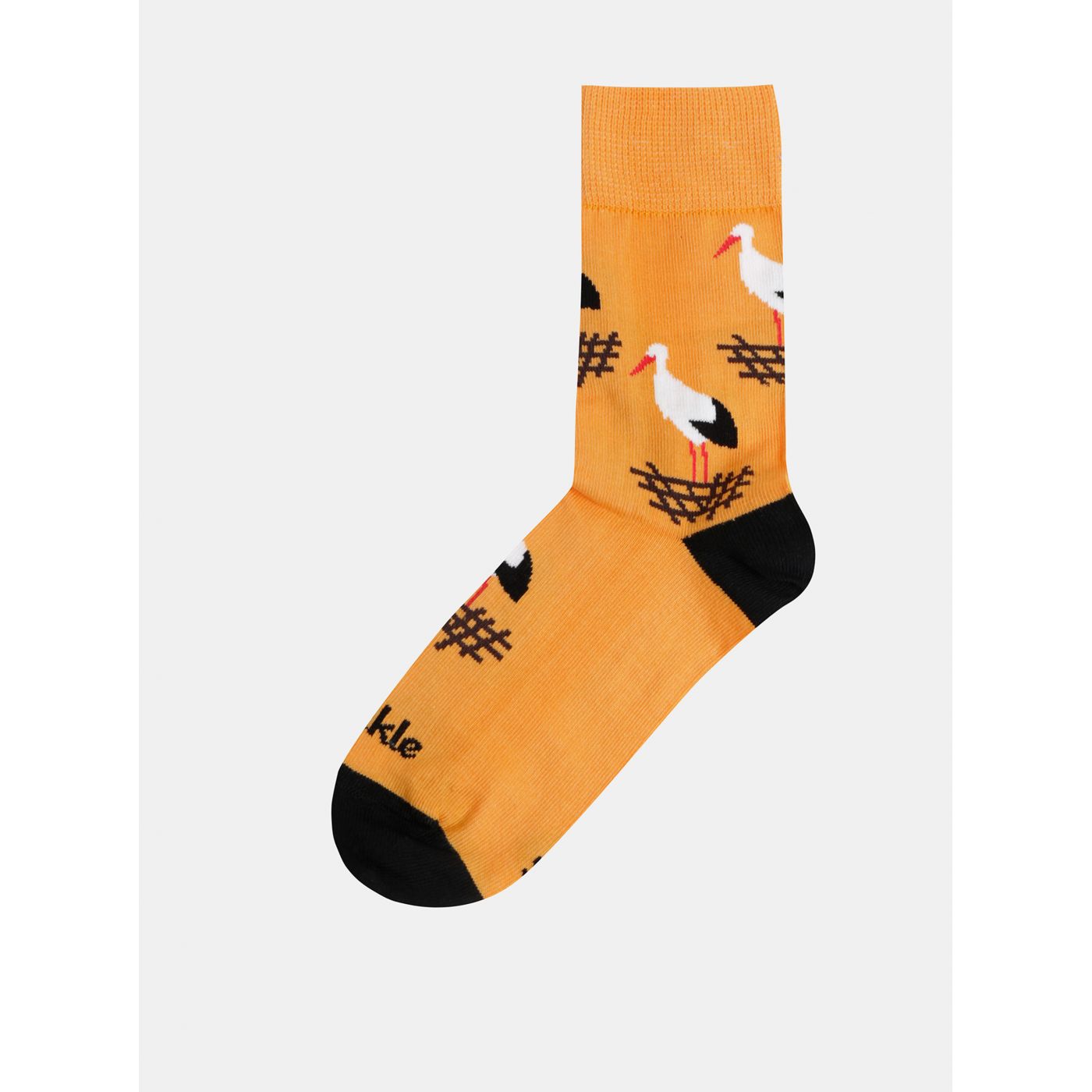 Fusakle Bocian Orange Patterned Socks