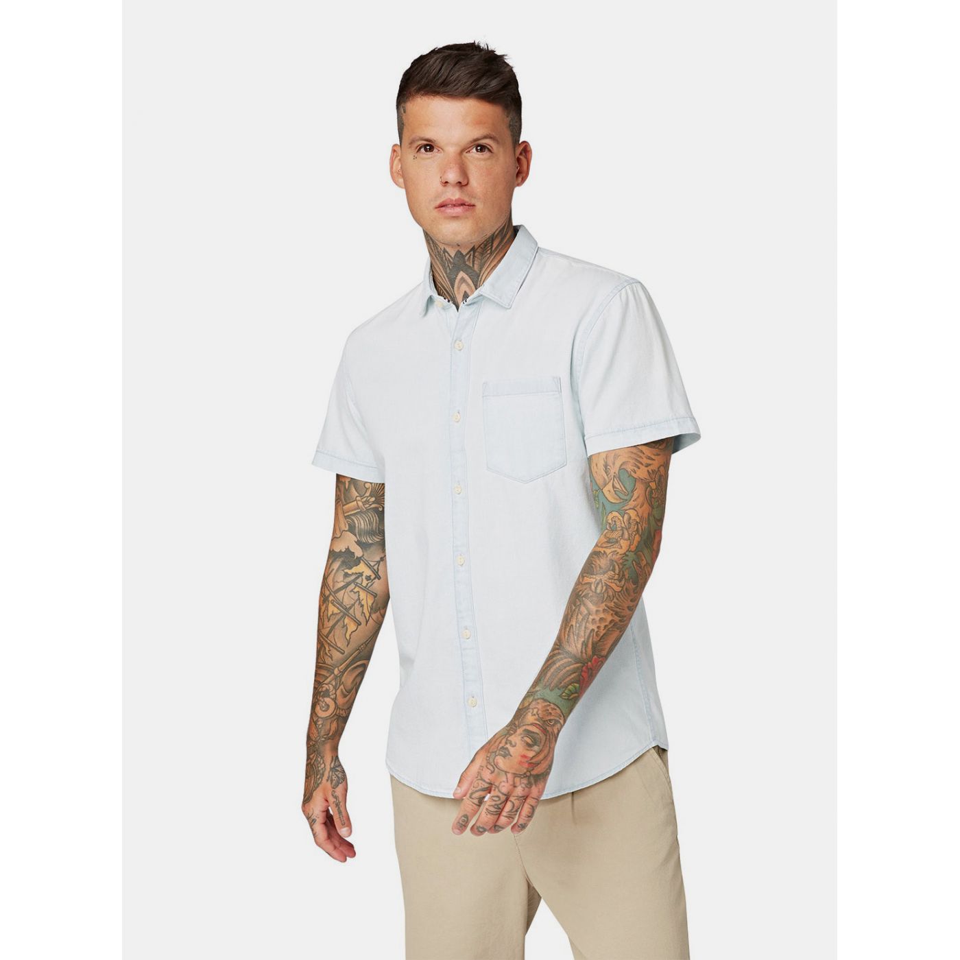 Tom Tailor Denim Men's Light Blue Denim Shirt