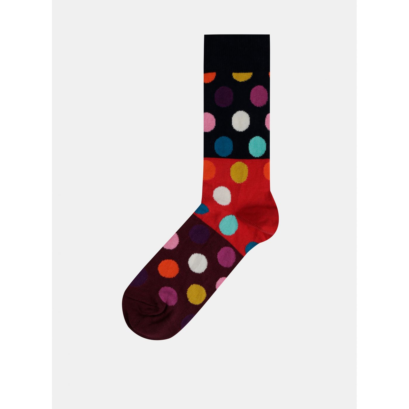 Burgundy-blue Dotted Socks Happy Socks Big Dot