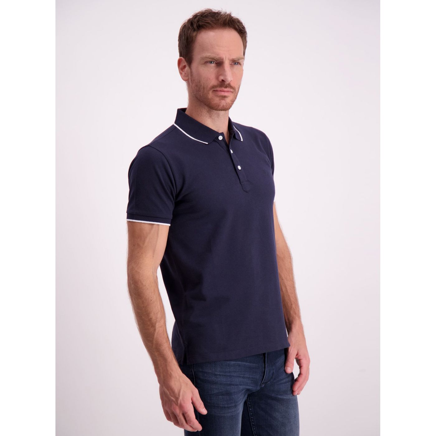Dark blue slim fit polo t-shirt Lindbergh