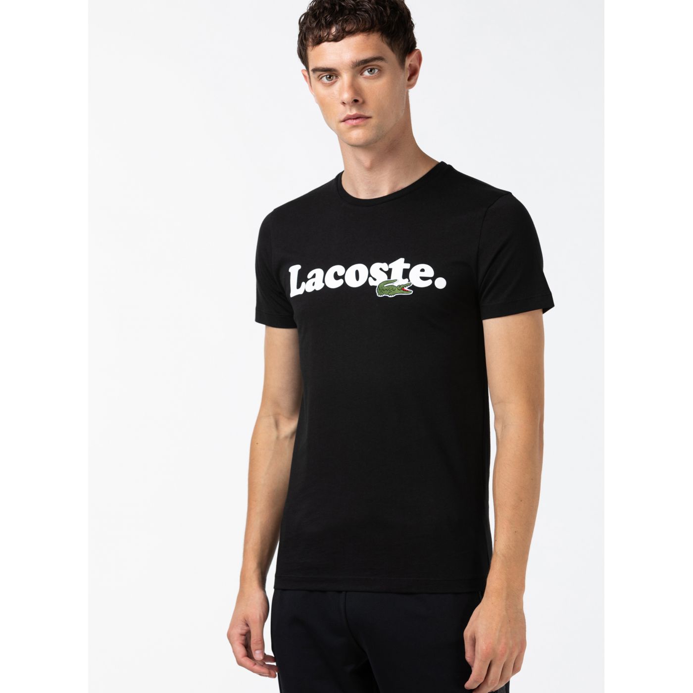 Black Men's T-Shirt Lacoste