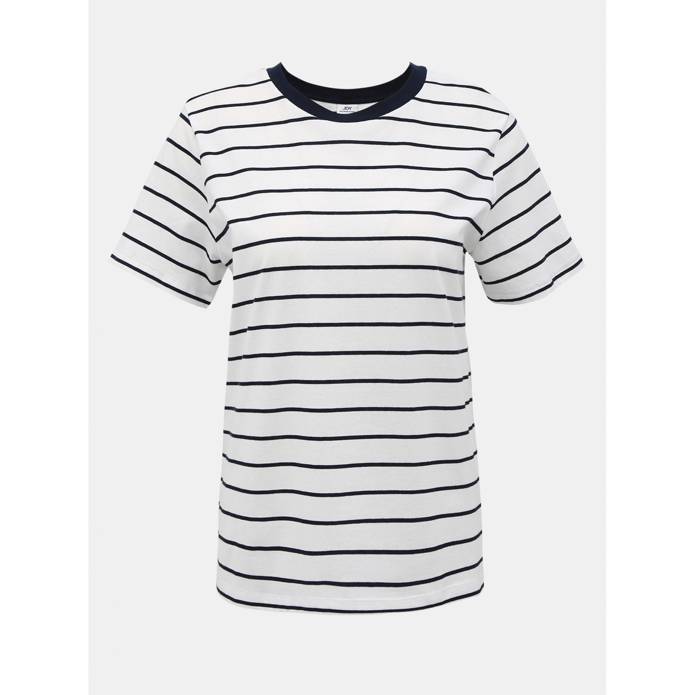 Jacqueline de Yong Best Life White Striped Basic T-Shirt