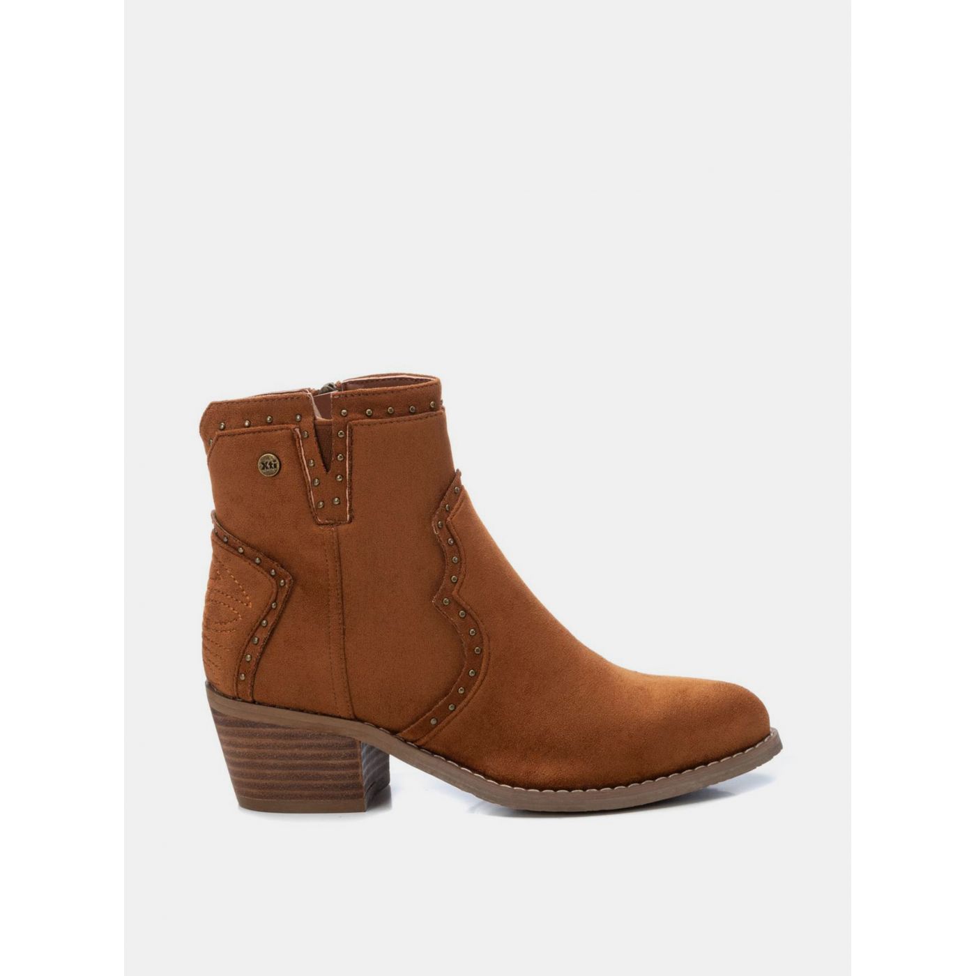 Brown women's ankle boots in suede Xti