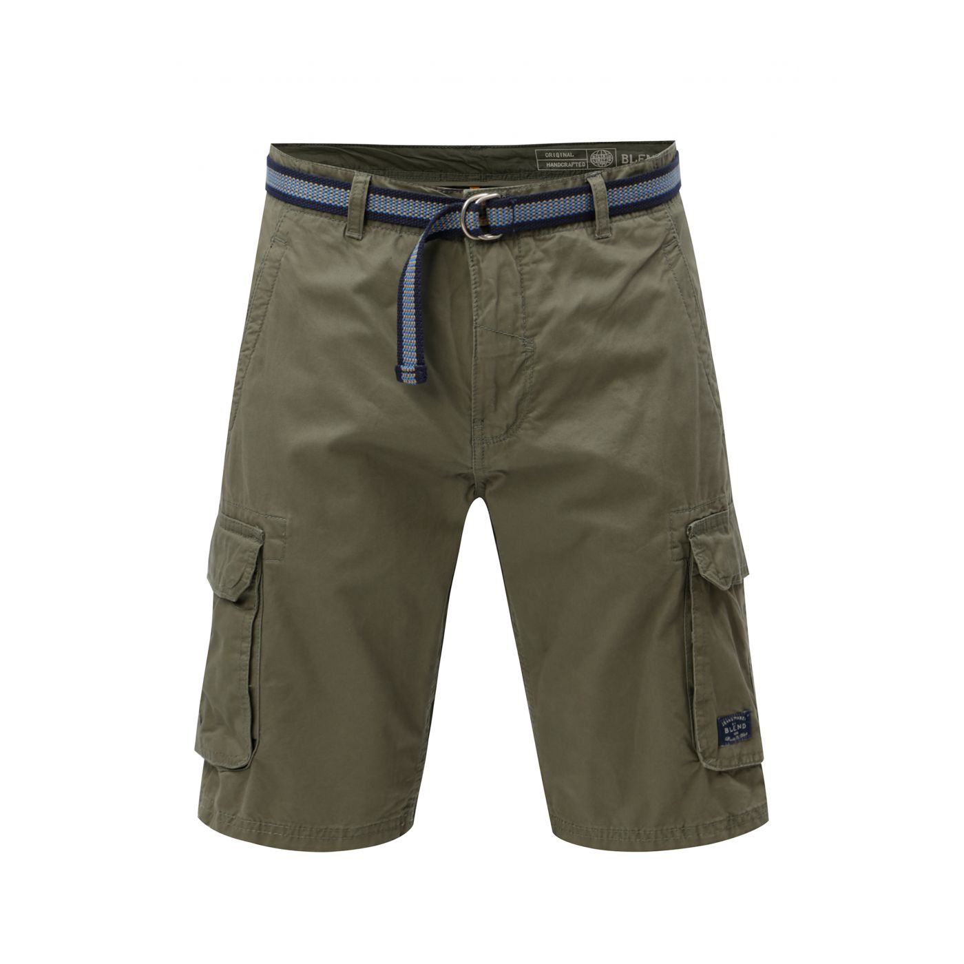 Khaki Shorts with Belt and Blend Pockets
