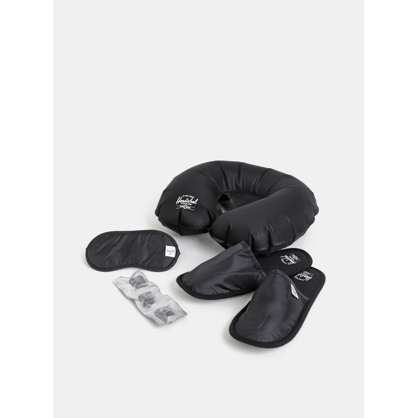 Herschel Supply Amenity Black Travel Set, Earplugs, Pillows & Sleeping Masks