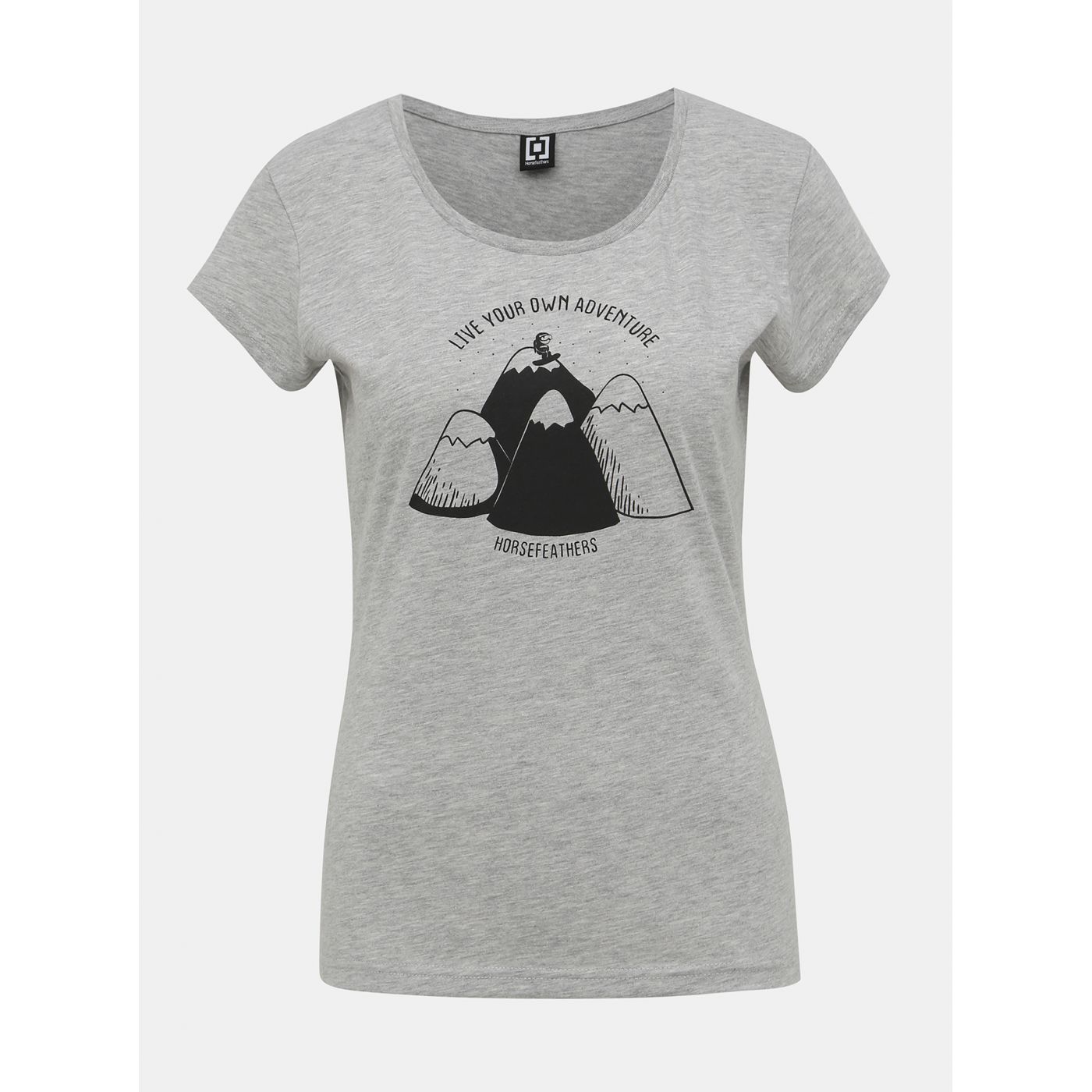 Grey Women's T-Shirt with Horsefeathers Scarlet Print
