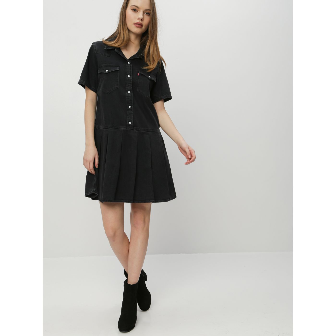 Levi's black denim shirt dress®