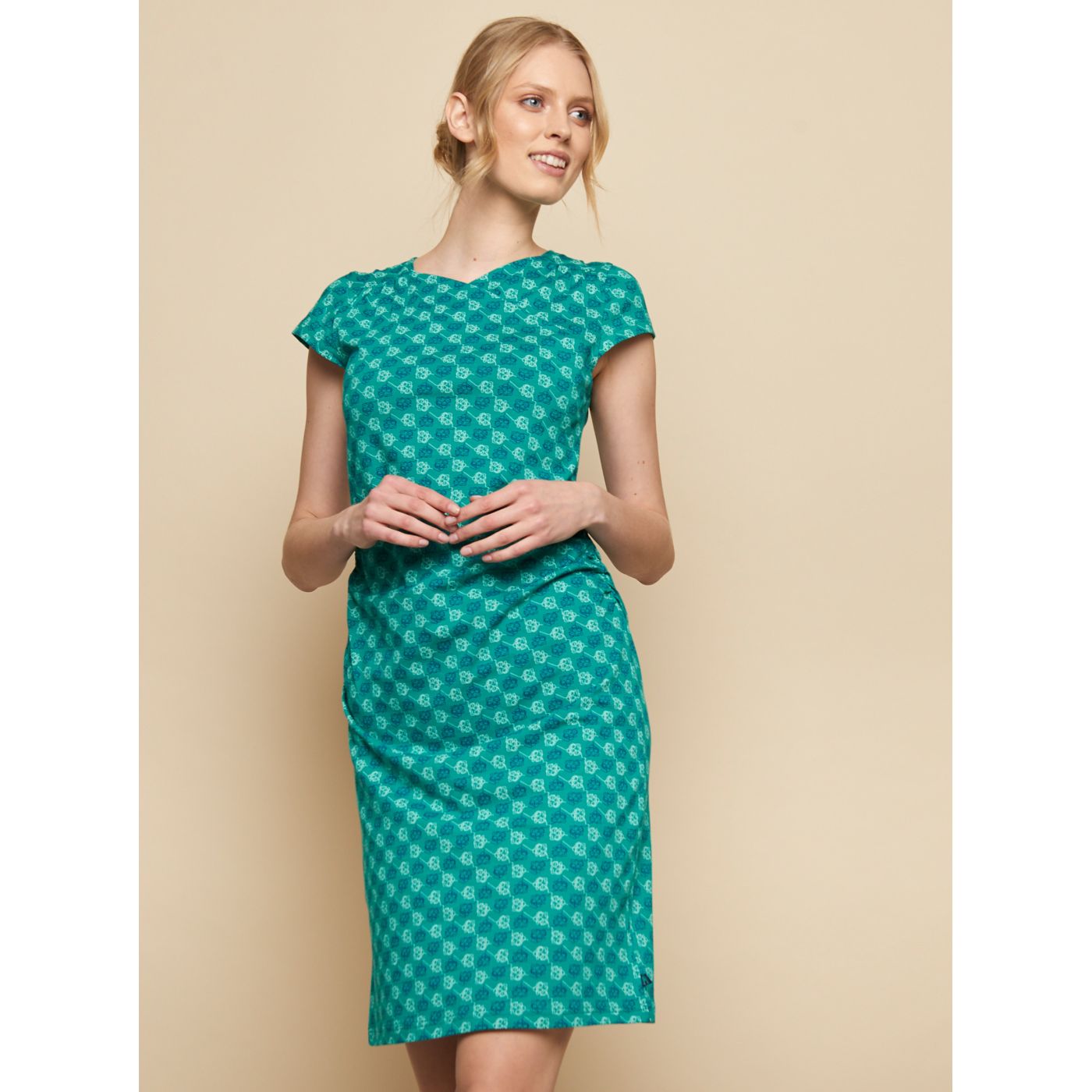 Turquoised Patterned Dress Tranquillo