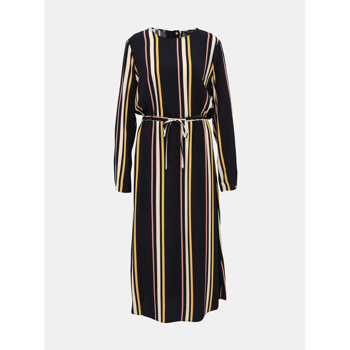 Dark Blue Striped Maxi Dress Selected by Femme Lucia
