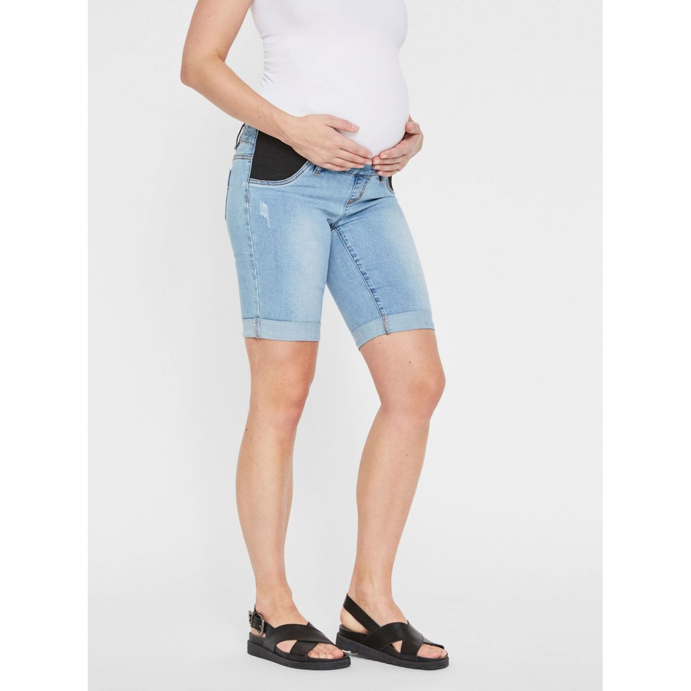 Mama.licious Lola Blue Maternity Denim Shorts