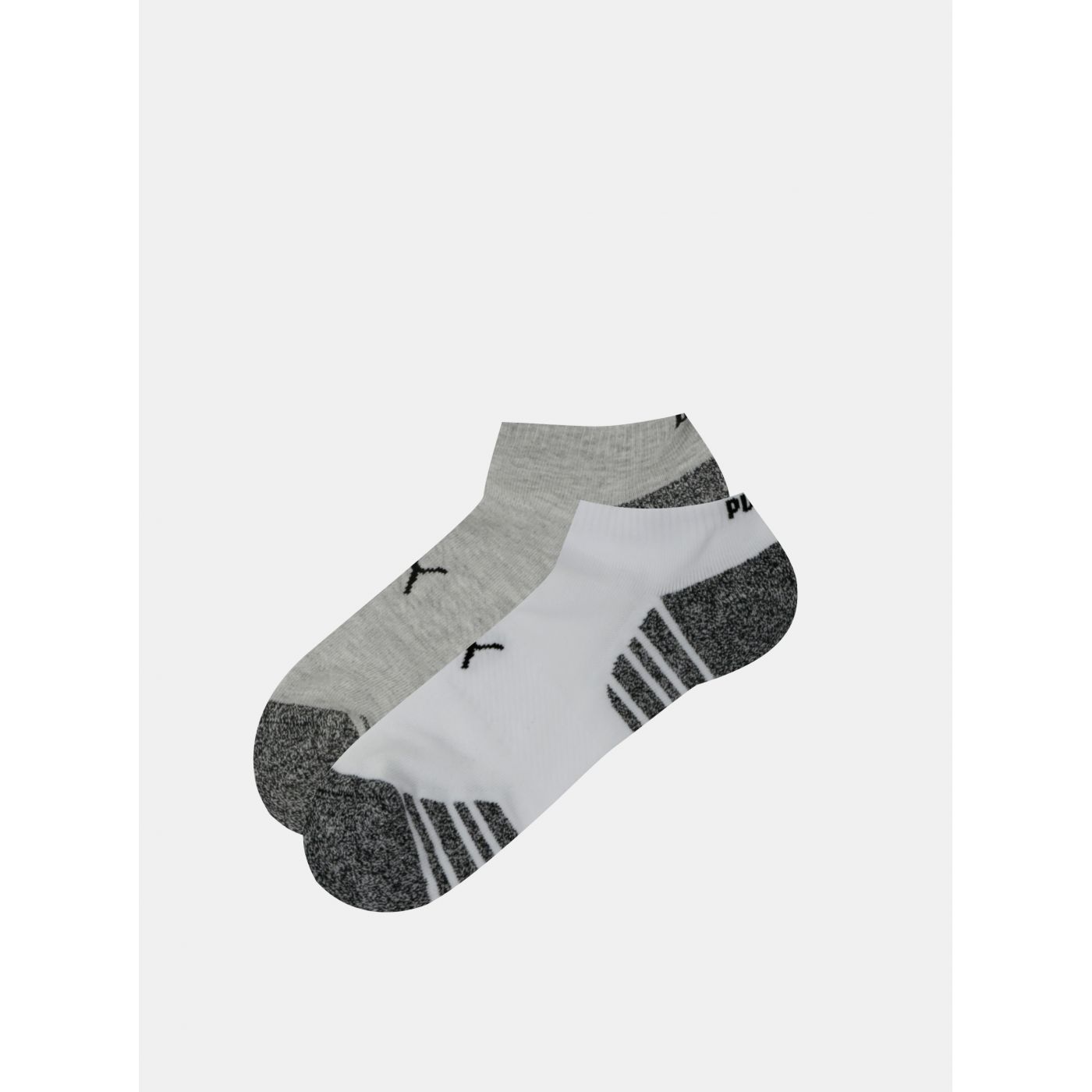 Set of two pairs of low socks in white and gray puma color