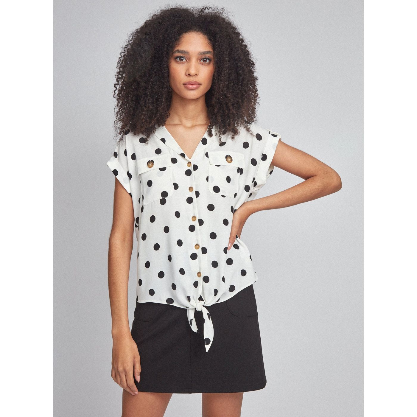 Dorothy Perkins White Polka Dot Blouse