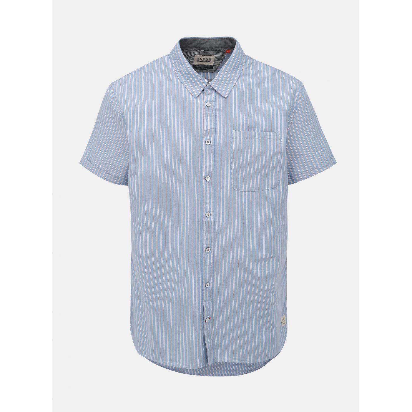 Light Blue Striped Regular Fit Shirt Blend