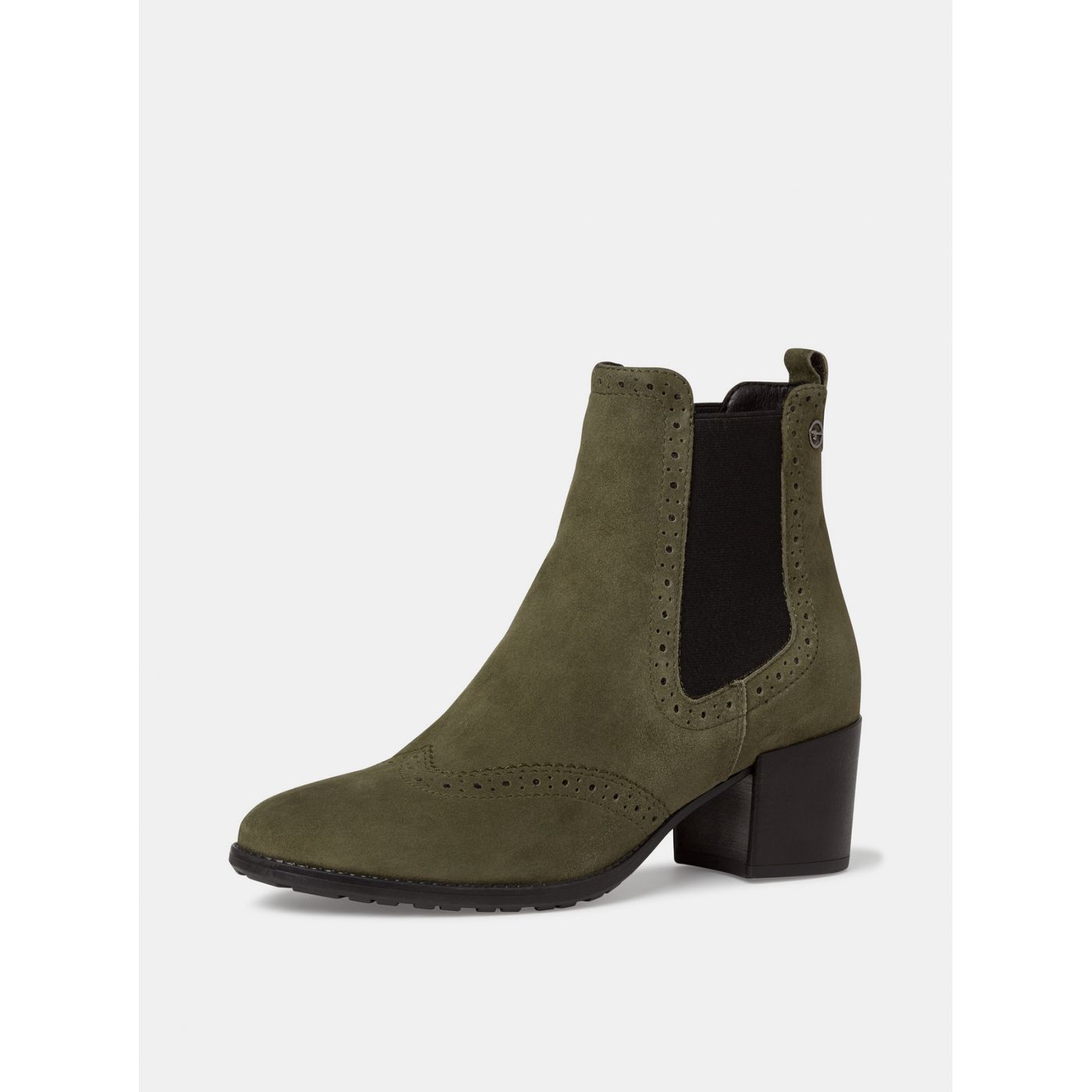 Khaki Suede Ankle Boots Tamaris