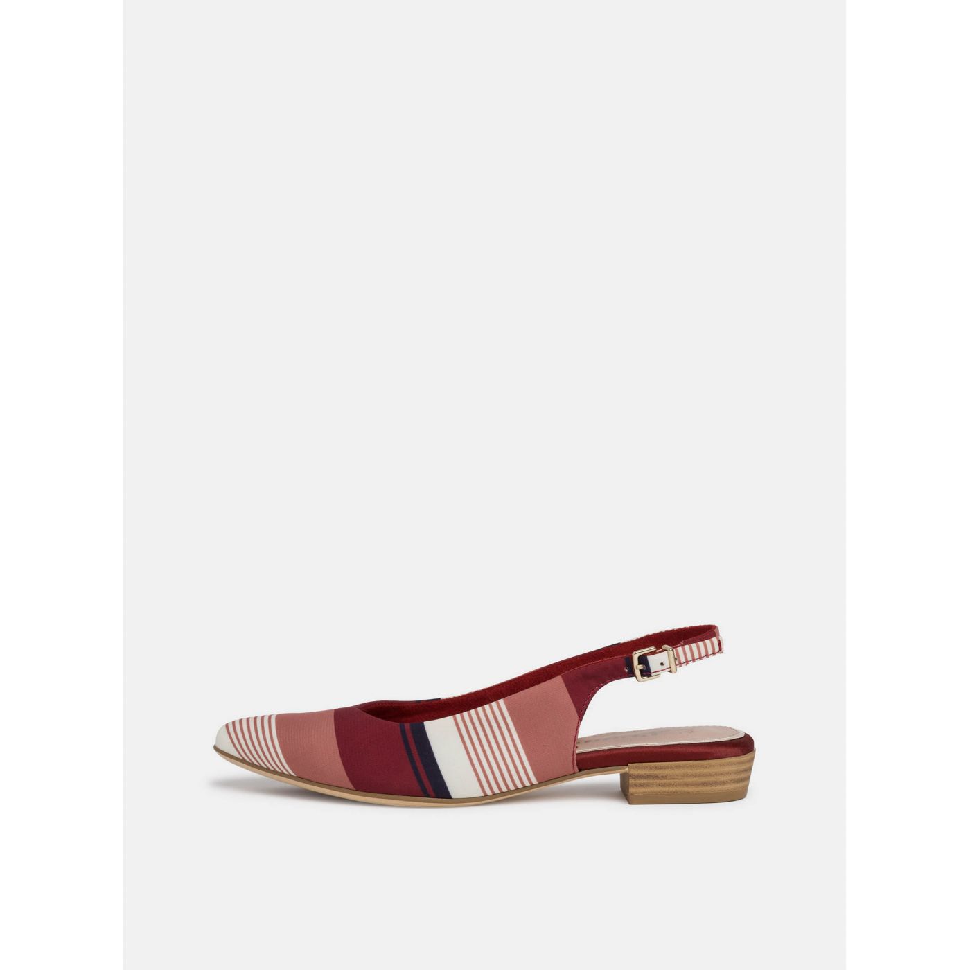 Tamaris Burgundy Striped Ballerinas