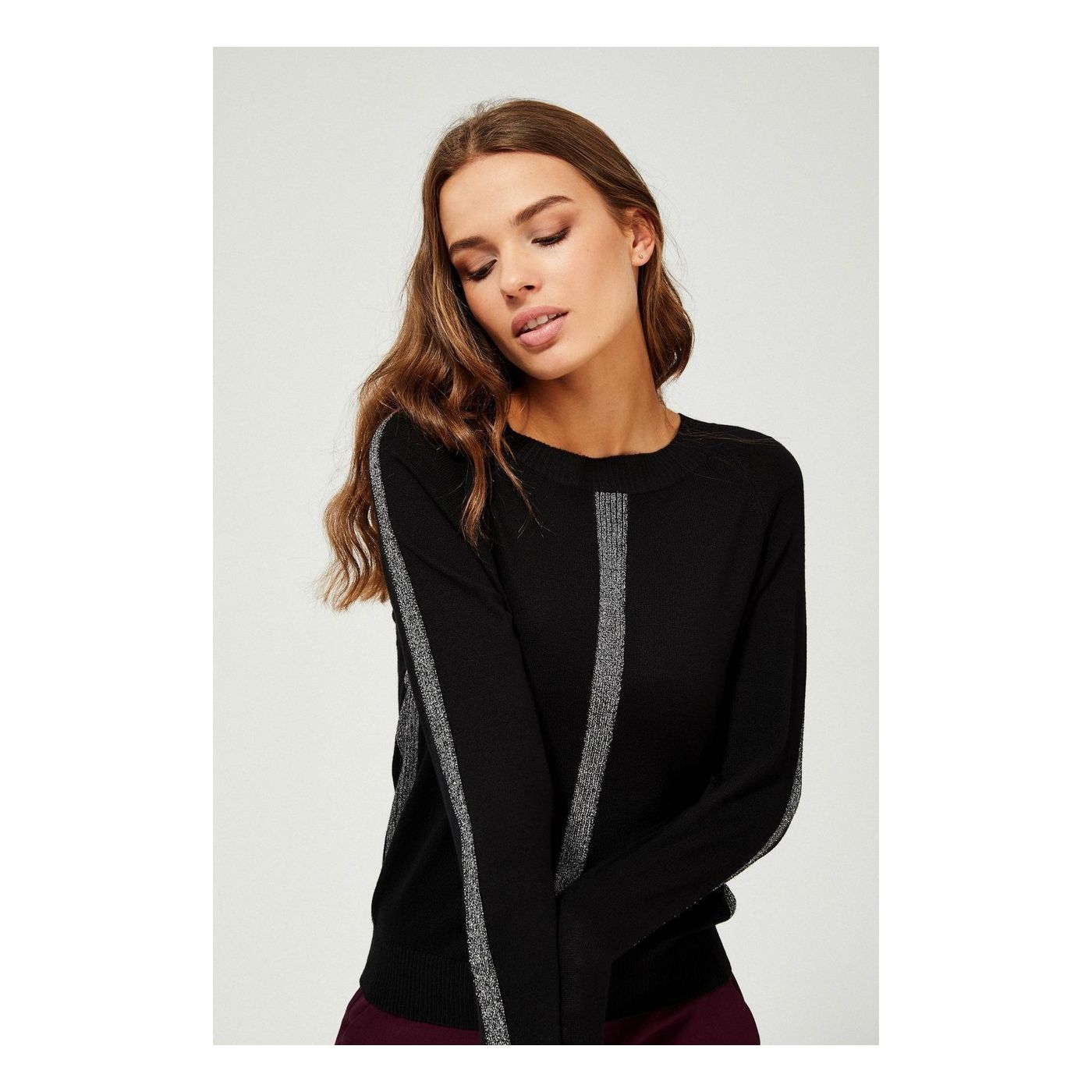 Moodo black sweater with silver details
