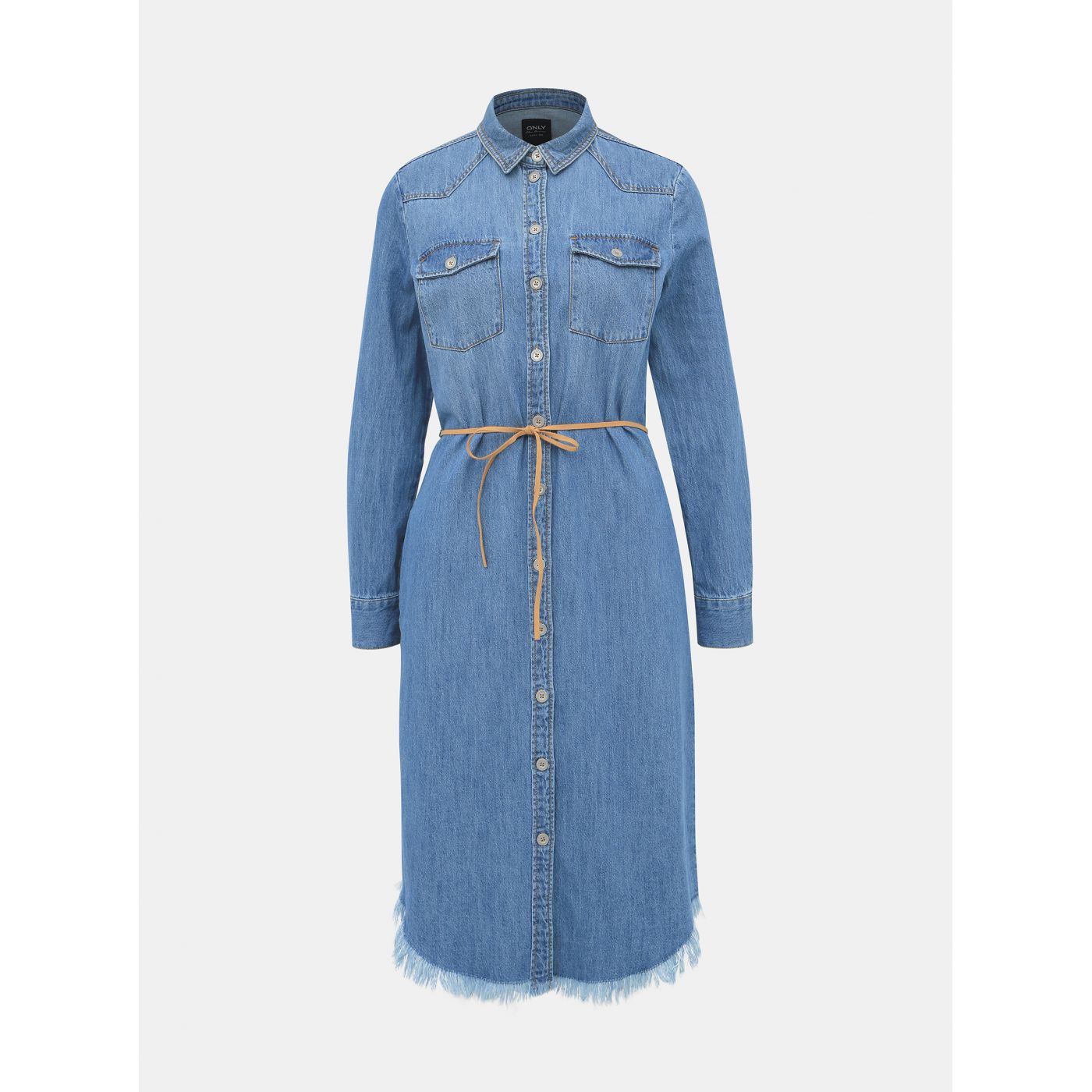 Blue denim shirt mididishes ONLY Tianna