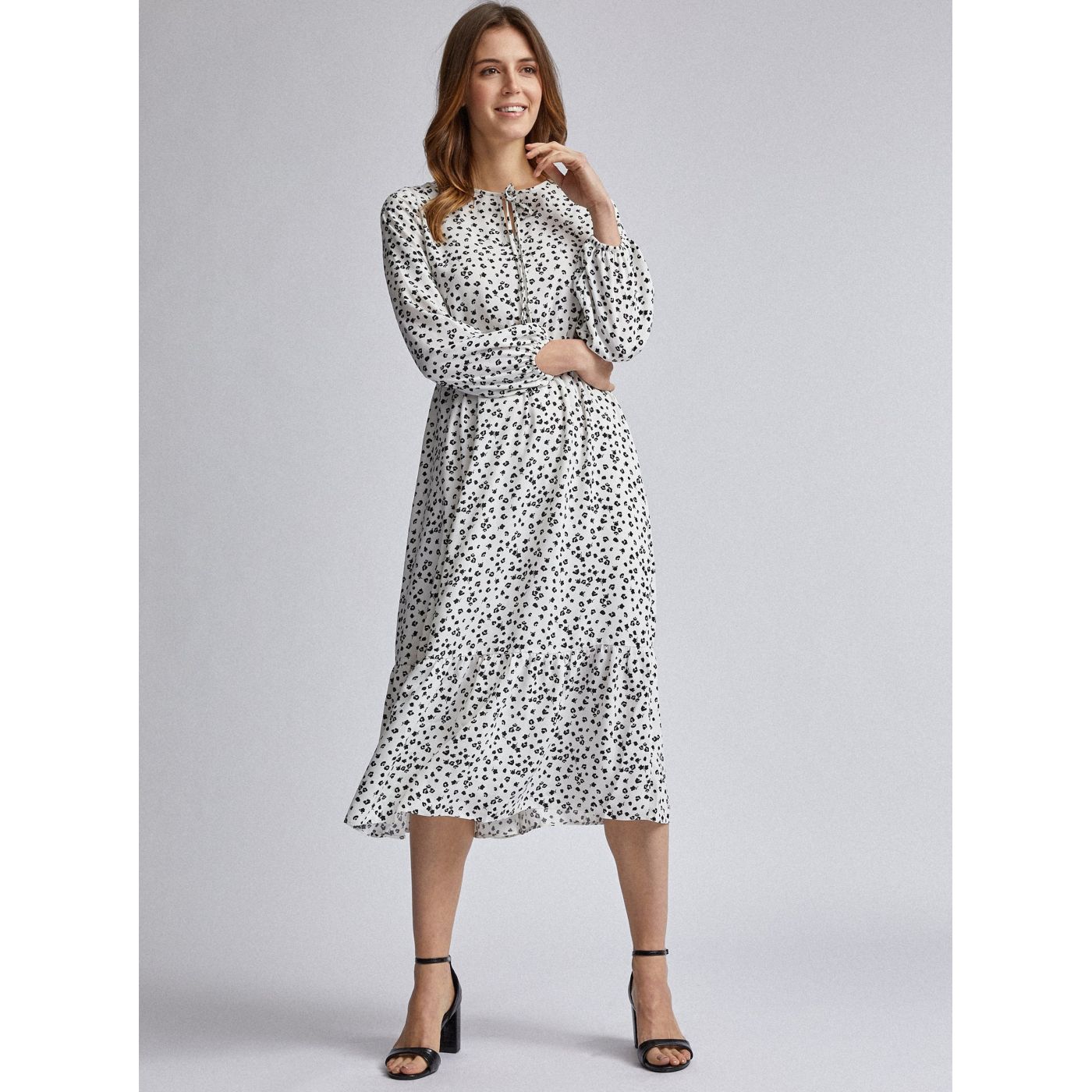 Dorothy Perkins White Floral Midided