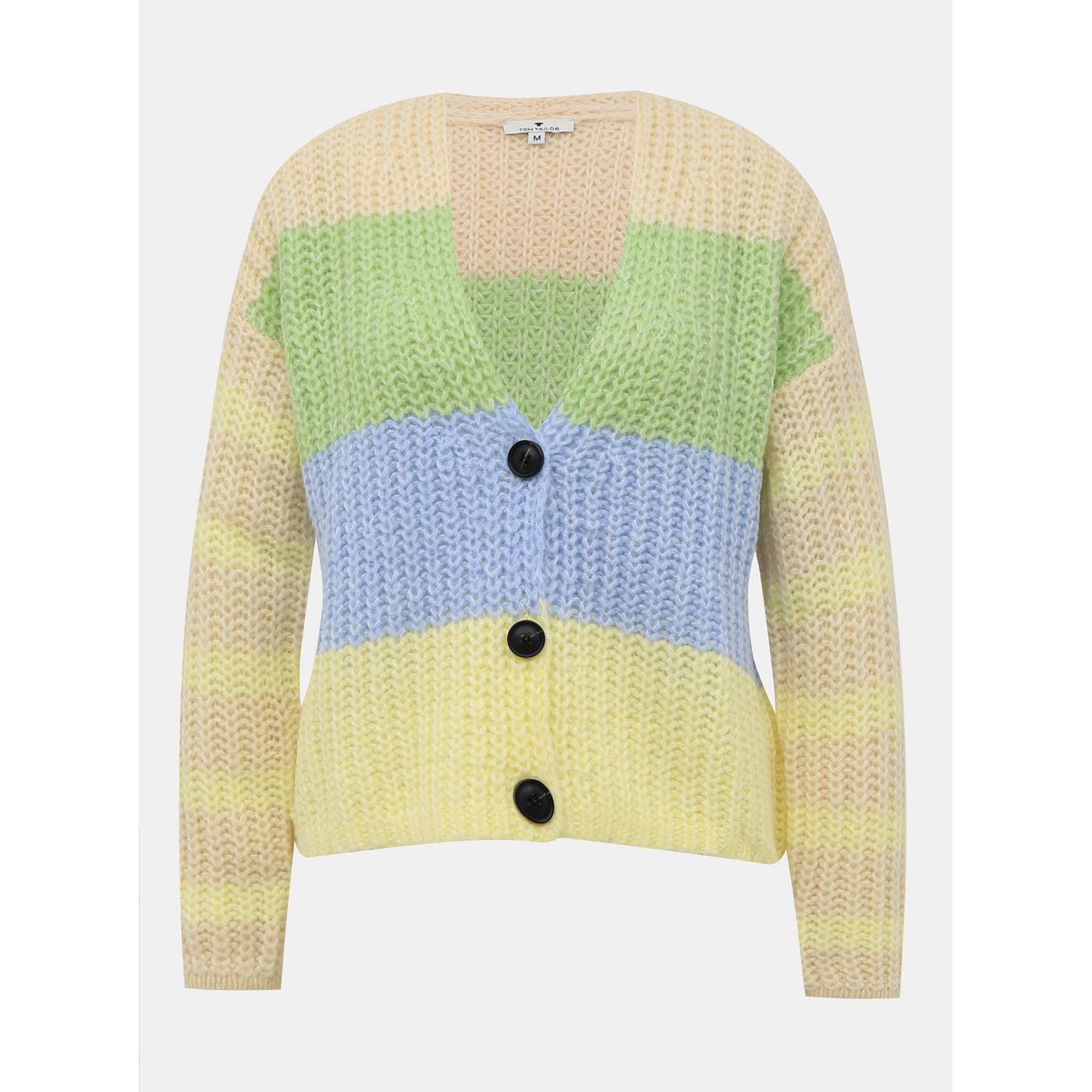 Green-beige women's cardigan with Tom Tailor wool admixture