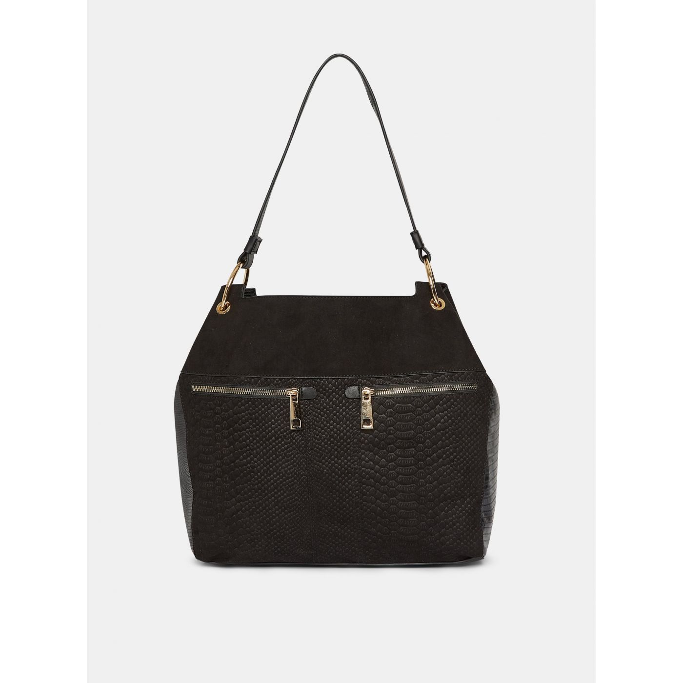 Grey suede handbag with Dorothy Perkins snake pattern