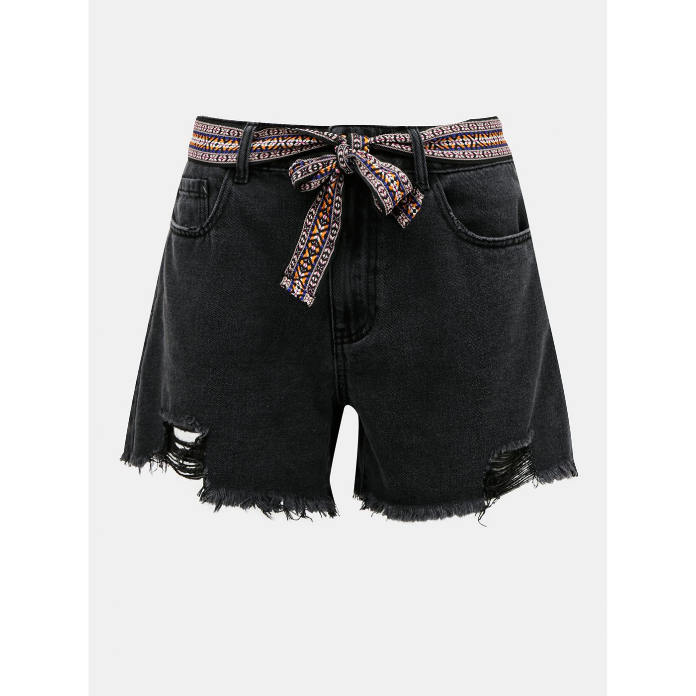 Dark grey denim shorts with a jacqueline de Yong belt Game